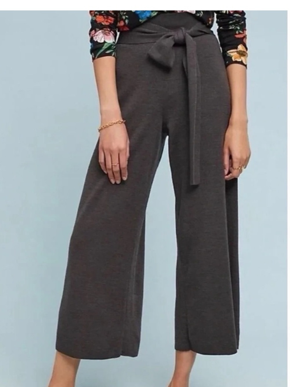 Anthropologie front tie sweater pants S
